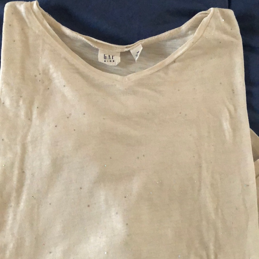 Gap Kids Cream Sparkly l/s top xxl 14-16